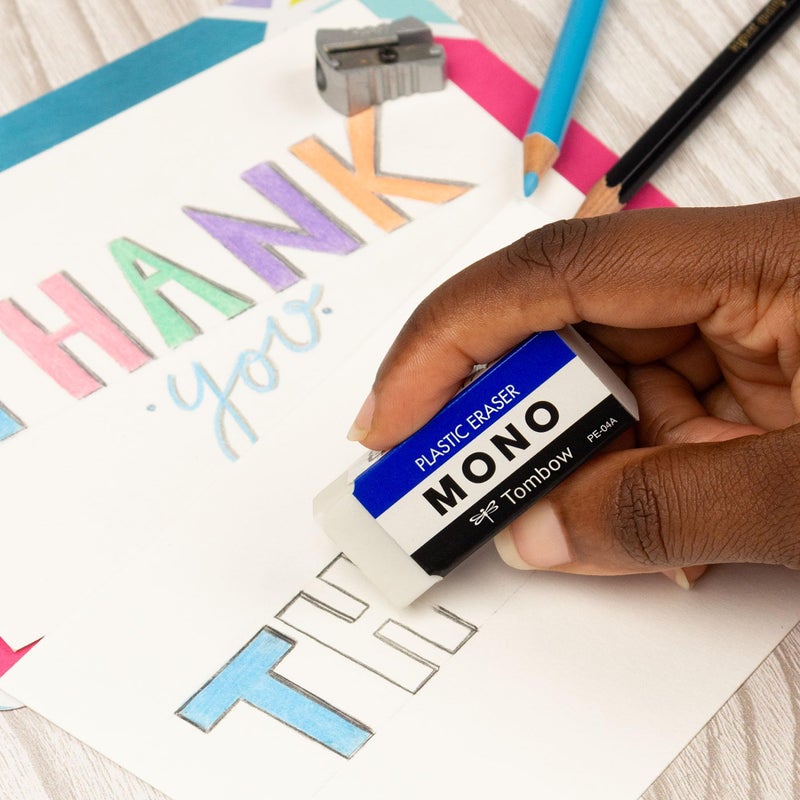 Tombow 57324 MONO Eraser, White, Medium, 3-Pack. Cleanly Removes Marks Without Damaging Paper - Image 2